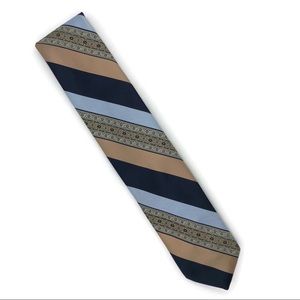 Stylish Blue & Gold Diagonal Stripe Tie